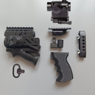 Комплект обвісу для АКС-74 та АКС-74У з антабкою + Коліматор KONUS чорний