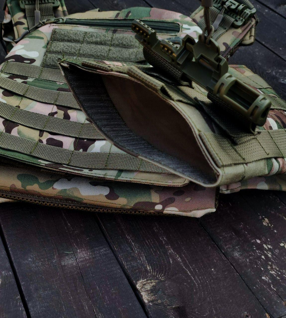 Плитоноска швидкого скидання з боковими карманами + 3 підсумків та Напашник - Зображення 3