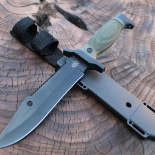 Тактичний ніж 30,5 см чорний рукоятка олива