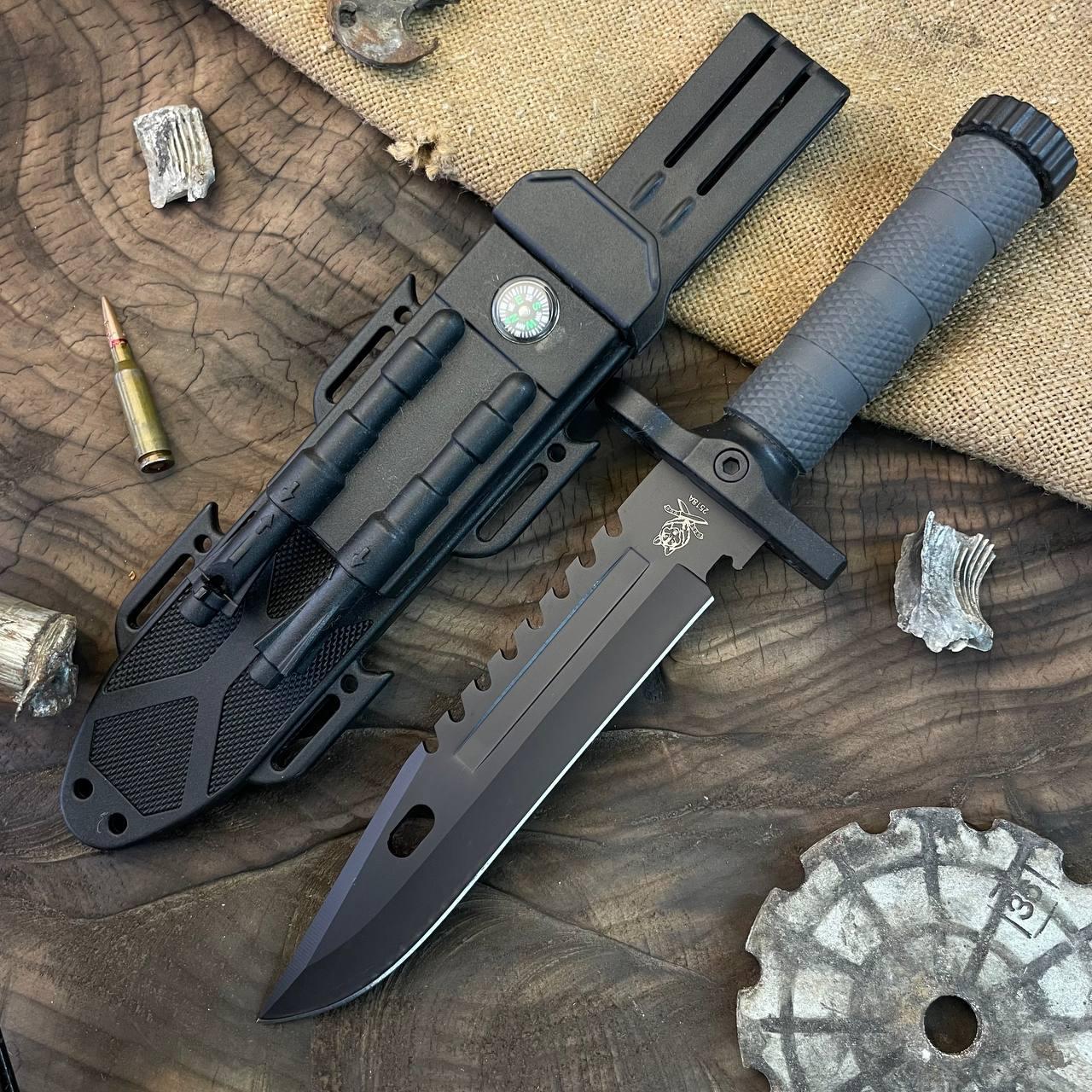 Тактичний ніж з кресалом та свистком AR-2518A