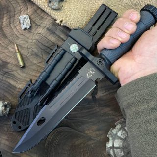 Тактичний ніж з кресалом та свистком AR-2528A
