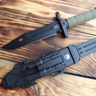 Тактичний ніж з кресалом та свистком AR-2528B