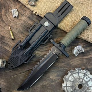 Тактичний ніж з кресалом та свистком AR-2538B