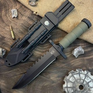 Тактичний ніж з кресалом та свистком AR-2548B