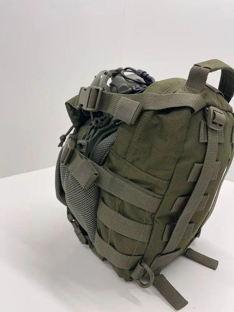 Штурмовий рюкзак 15л з кріпленням для шолома + 2 шт бокових підсумків Олива - Зображення 3