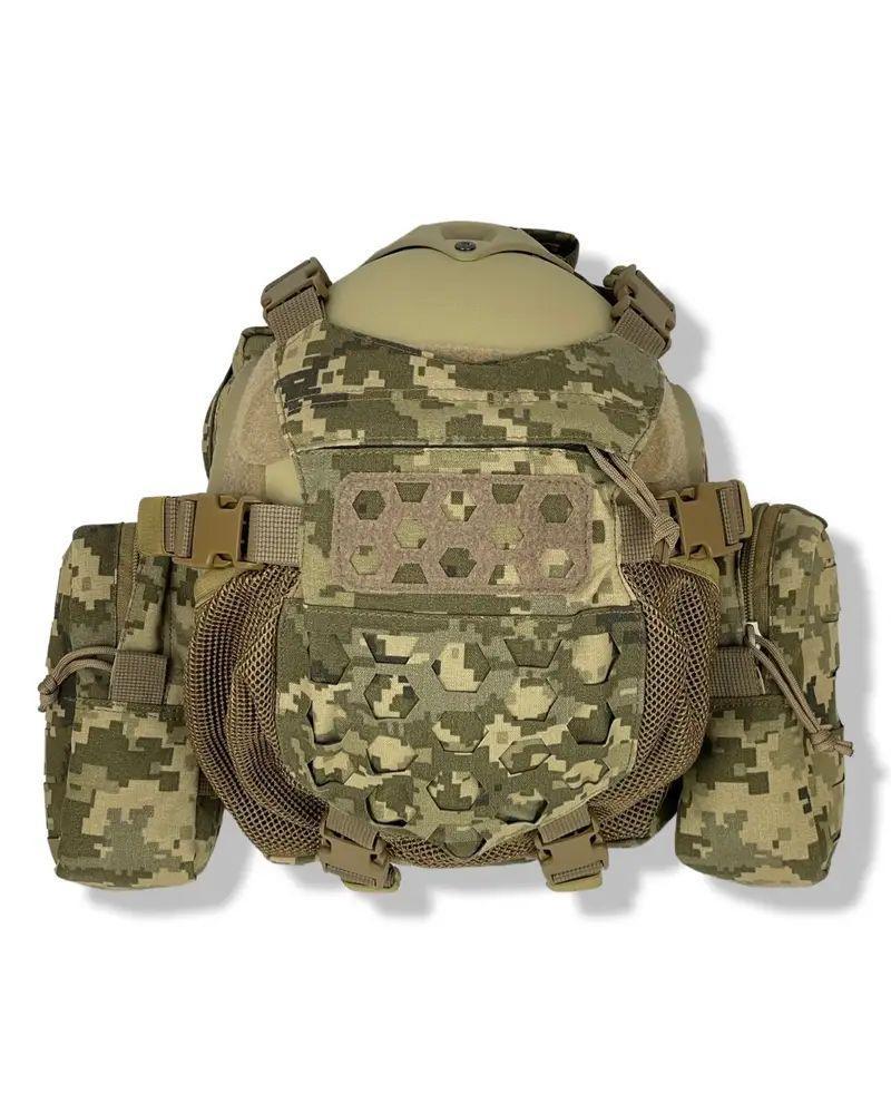 Штурмовий рюкзак 15л з кріпленням для шолома + 2 шт бокових підсумків Піксель