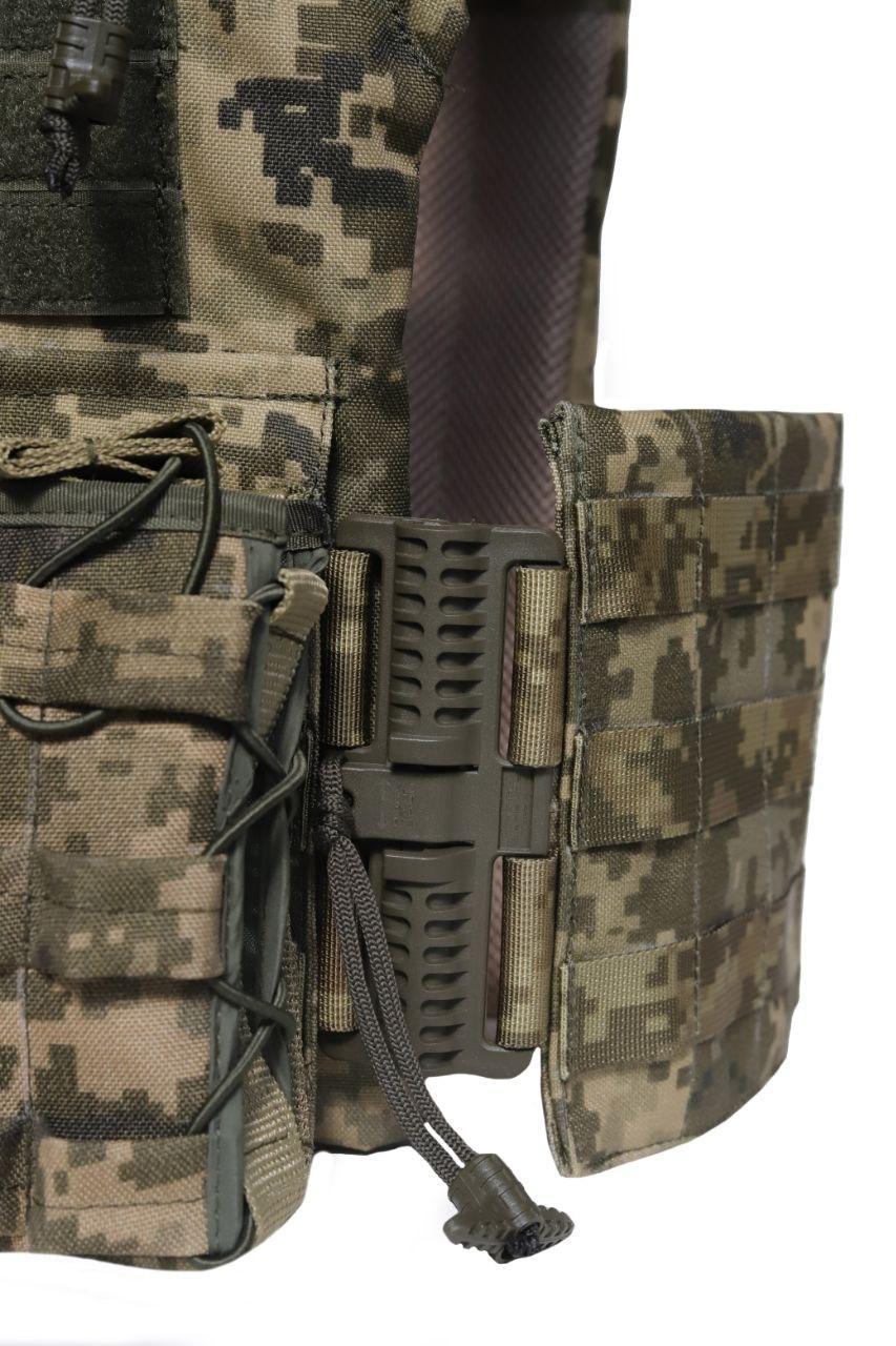 Плитоноска Cordura 1000D бокові кармани 15*20 см або 15*30 см + 3 підсумки Піксель - Зображення 8