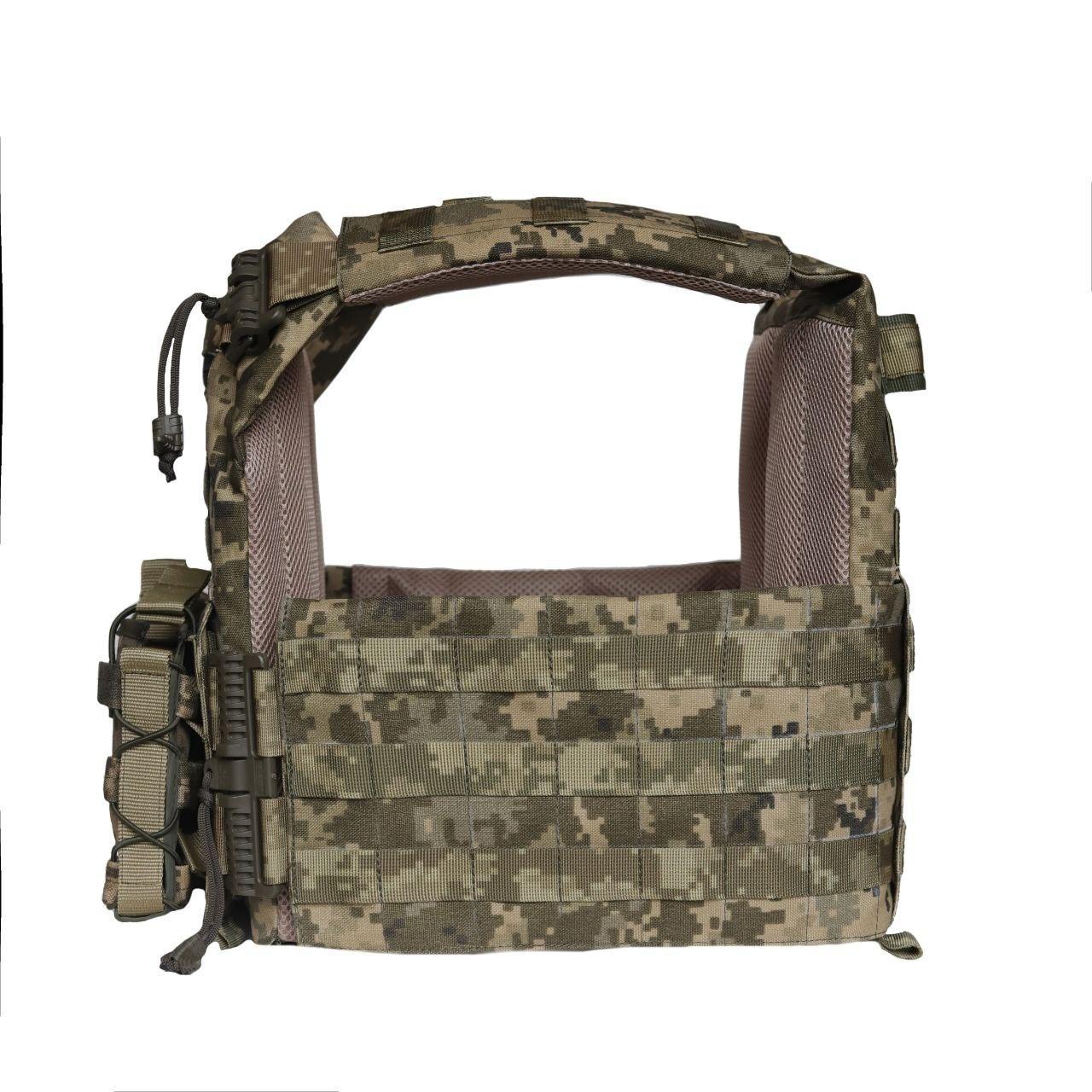 Плитоноска Cordura 1000D бокові кармани 15*20 см або 15*30 см + 3 підсумки Піксель - Зображення 3