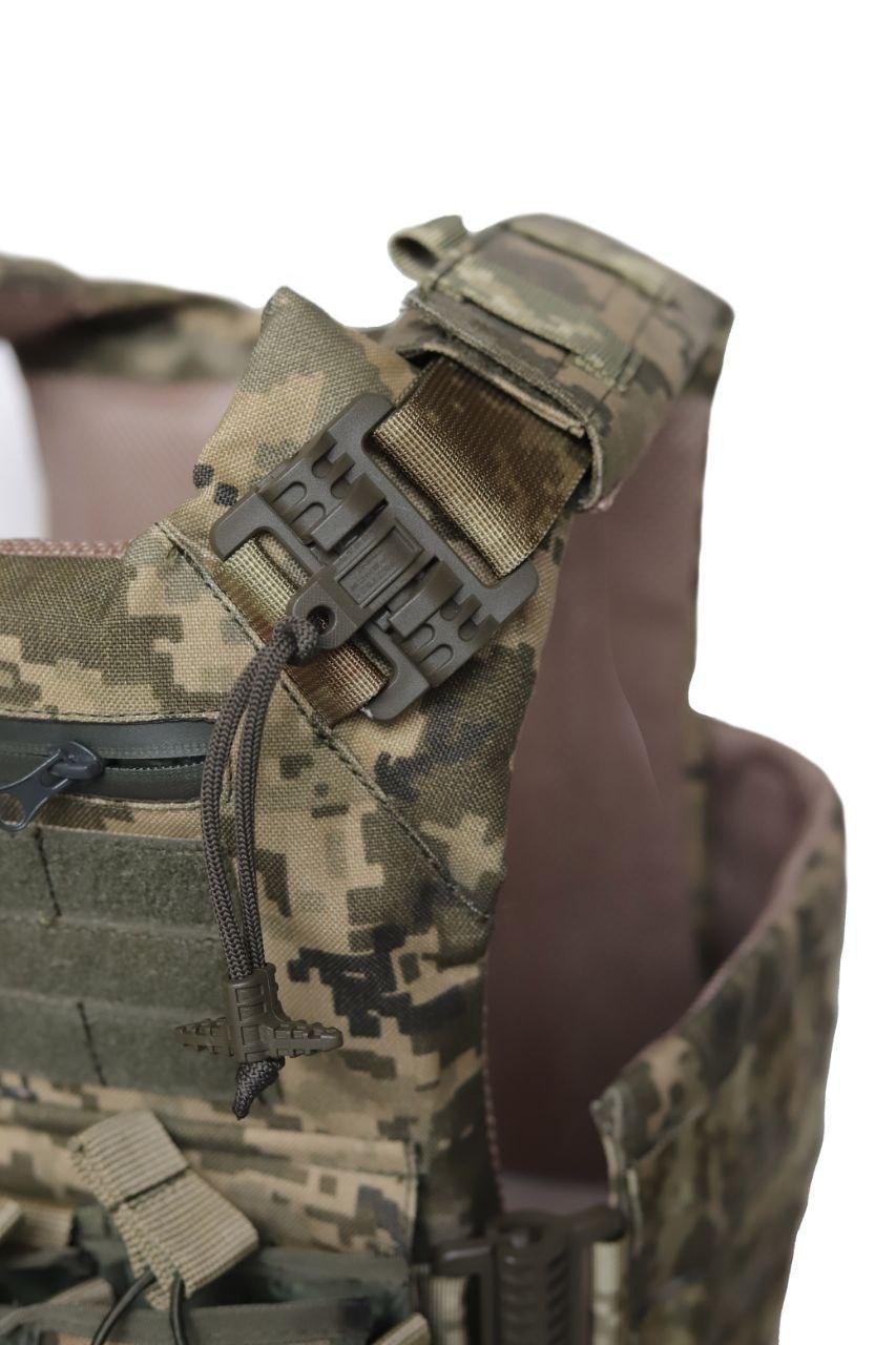 Плитоноска Cordura 1000D бокові кармани 15*20 см або 15*30 см + 3 підсумки Піксель - Зображення 5