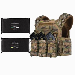 Плитоноска швидкого скидання WARMOR Gen.3 Pro Мультикам +3 підсумків та балістичні пакети 2 класу захисту