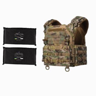Плитоноска швидкого скидання WARMOR Gen.3 Pro Мультикам + балістичні пакети 2 класу захисту