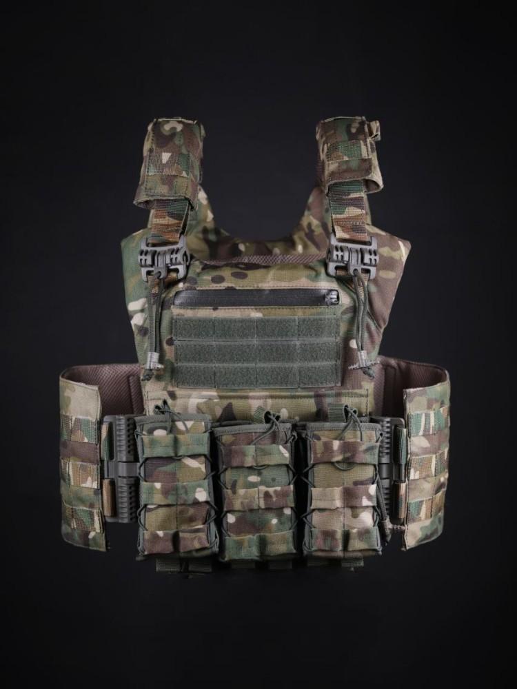Плитоноска Cordura 1000D бокові кармани 15*20 см або 15*30 см + 3 підсумки Мультикам
