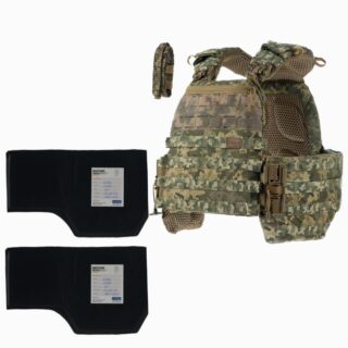 Плитоноска М7 PRO + балістичні пакети 2 класу L/XL та 1 підсумок Піксель