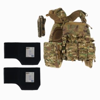 Плитоноска М7 PRO + балістичні пакети 2 класу L/XL та 4 підсумок Мультикам