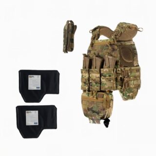 Плитоноска М7 PRO + балістичні пакети 2 класу S/M та 5 підсумків Мультикам