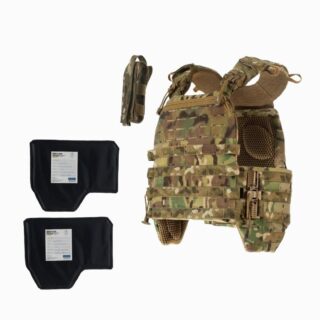 Плитоноска М7 PRO + балістичні пакети 2 класу S/M та 1 підсумок Мультикам