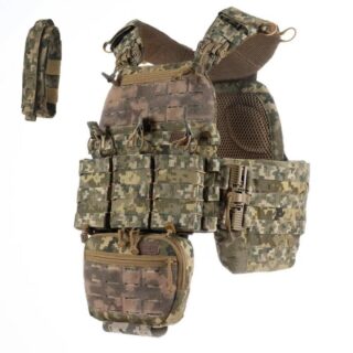 Плитоноска М7 PRO бокові кармани L/XL + 5 підсумків Піксель