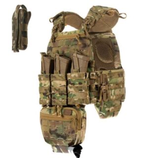 Плитоноска М7 PRO бокові кармани S/M + 5 підсумків Мультикам