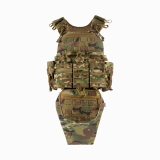 Плитоноска М7 PRO Мультикам з боковими карманами + 4 підсумки та захист паху 2 класу