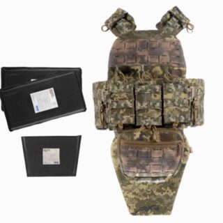 Плитоноска М7 Lite +4 підсумка Захист паху 2 класу та балістичні пакети 2 класу Піксель