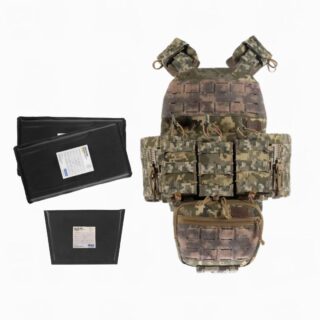 Плитоноска М7 Lite +4 підсумка та балістичні пакети 2 класу Піксель