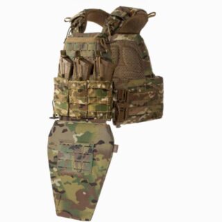 Плитоноска М7 PRO Мультикам з боковими карманами + 3 підсумки та захист паху 2 класу