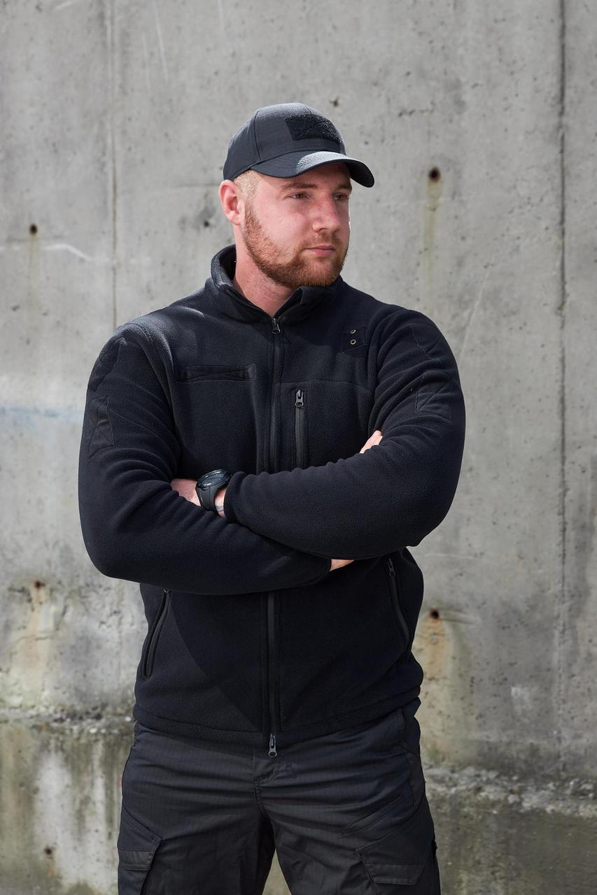 Кофта флісова чорна для поліції та охорони Polartec Military