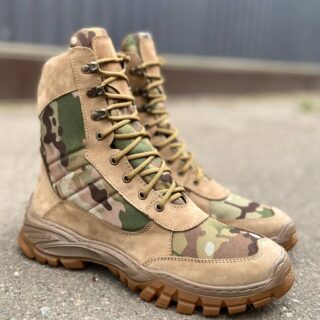 Тактичні літні берці Nubuck вставка Cordura Койот/ Мультикам