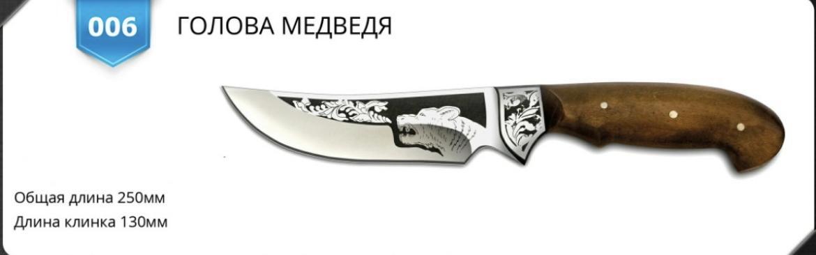 Ніж мисливський ГОЛОВА МЕДВІДЯ з ножнами