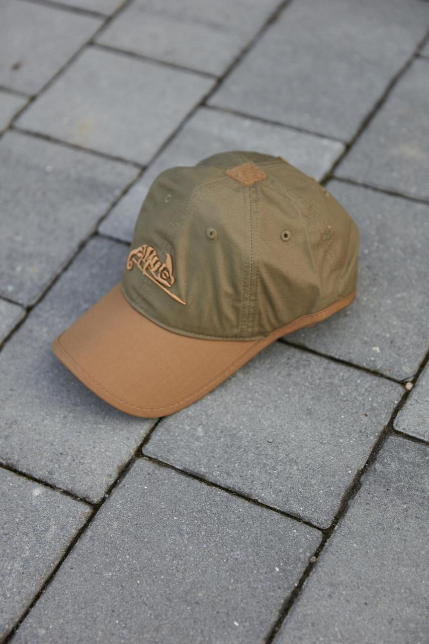 Бейсболка Helikon-Tex Logo Cap – PolyCotton Ripstop Adaptive Green/Coyote - Зображення 2