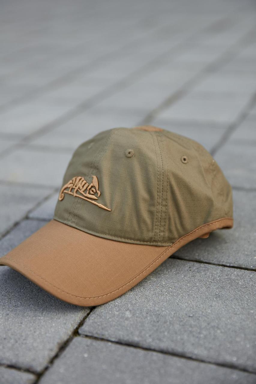 Бейсболка Helikon-Tex Logo Cap – PolyCotton Ripstop Adaptive Green/Coyote - Зображення 3