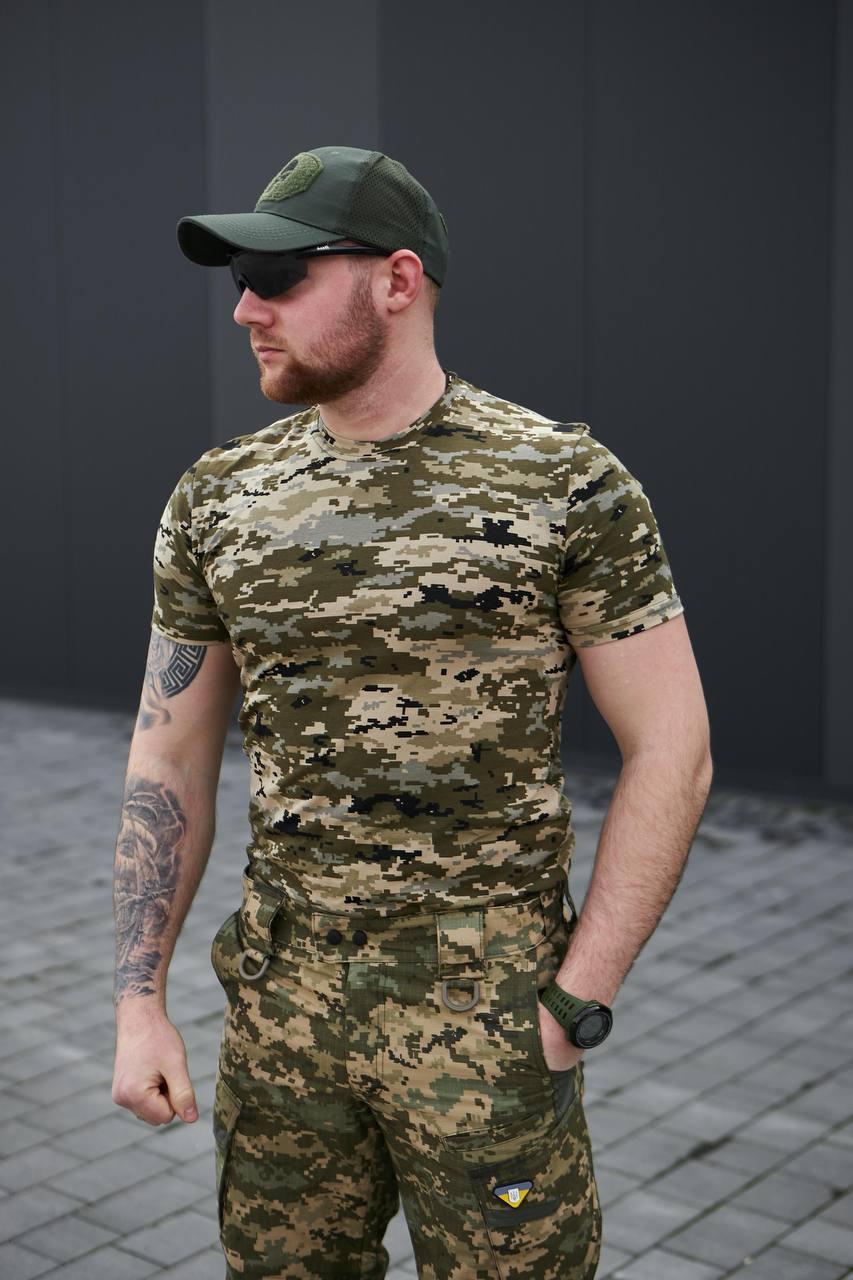 Літня футболка Стрейч котон Military Піксель ЗСУ