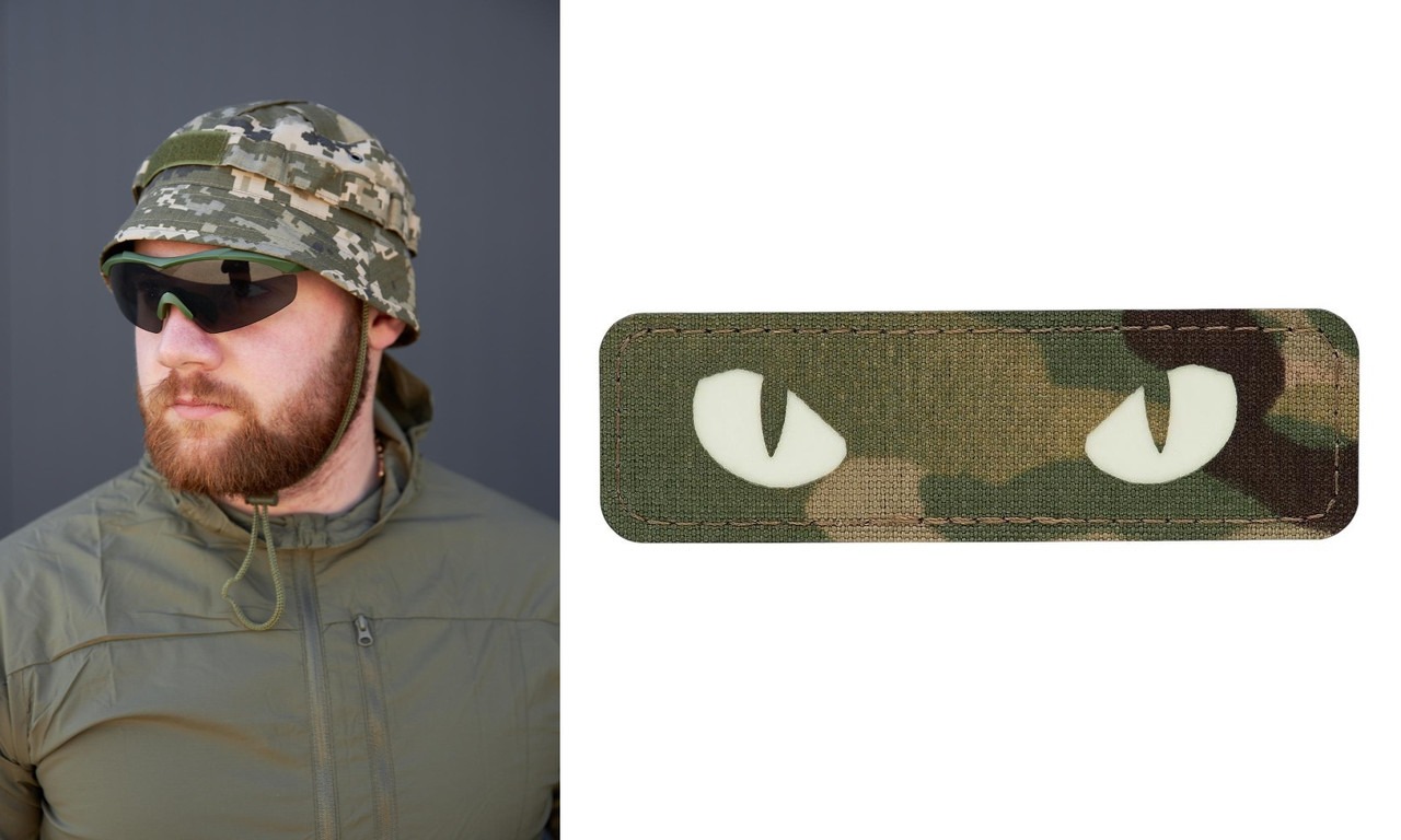 Панама літня Strike з системою Molle+ нашивка Очі кота, піксель ЗСУ