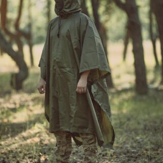 Плащ-намет дощовик 145*240 см плащівка з люверсами Олива