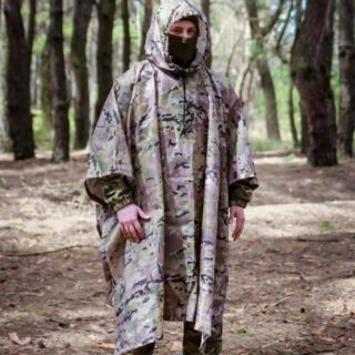 Плащ-намет дощовик 145*240 см плащівка з люверсами Мультикам