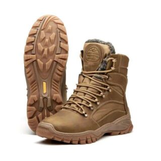 Берці тактичні зимові шкіряні, Хутро до -20 С° Койот