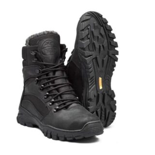 Берці тактичні зимові шкіряні, Хутро до -20 С° Чорні