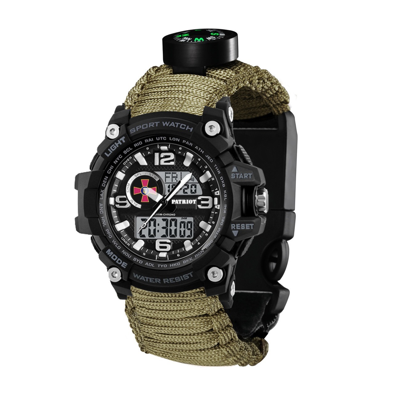 Patriot 012BKSU ЗСУ Чорні Паракордовий ремінець Army Green + Коробка - Зображення 2