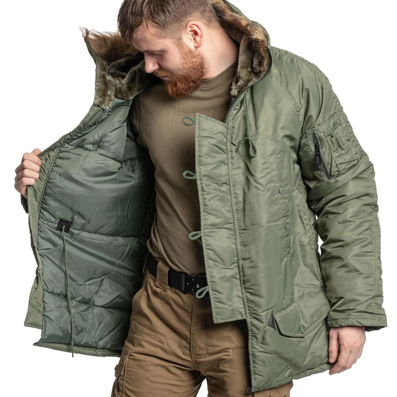 Куртка парка Аляска з хутром Mil-Tec N3B BASIC Оливкова - Зображення 9