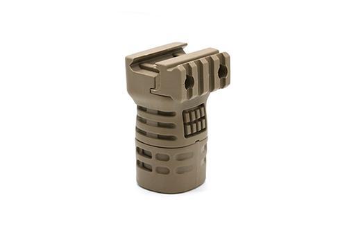 Текстурована коротка вертикальна рукоятка DLG Tactical з бічною планкою Picatinny з відсіком для зберігання Койот - Зображення 2