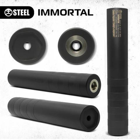 Газорозвантажений глушник із функцією гасіння дульного полум’я IMMORTAL Калібр 7.62 Різьба (14×1L ) Чорний