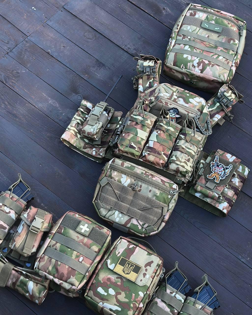 Плитоноска Gen.9, РПС Gen.3 під балістичний пакет+12 підсумків Мультикам - Зображення 7