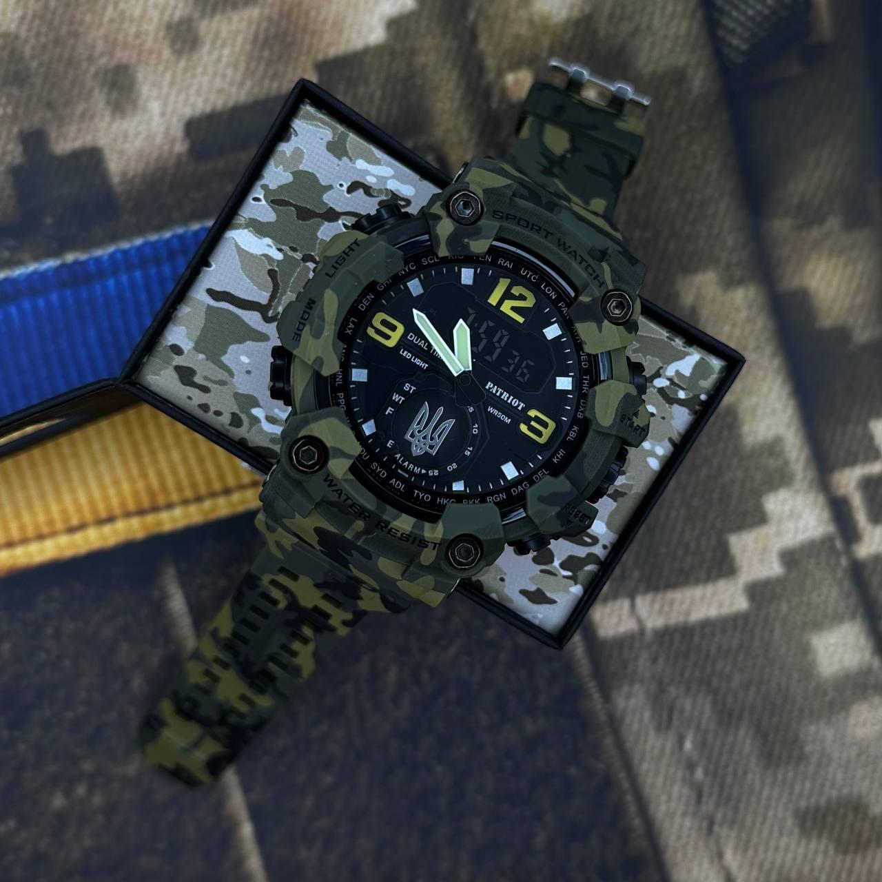 Patriot 004CMGRUASI Тризуб срібло Зелений камуфляж + Коробка. - Зображення 3