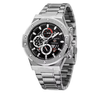 Forsining 6914 Silver-Black Steel