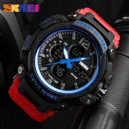 Skmei 1343 Black-Blue-Red Wristband SALE - Зображення 2