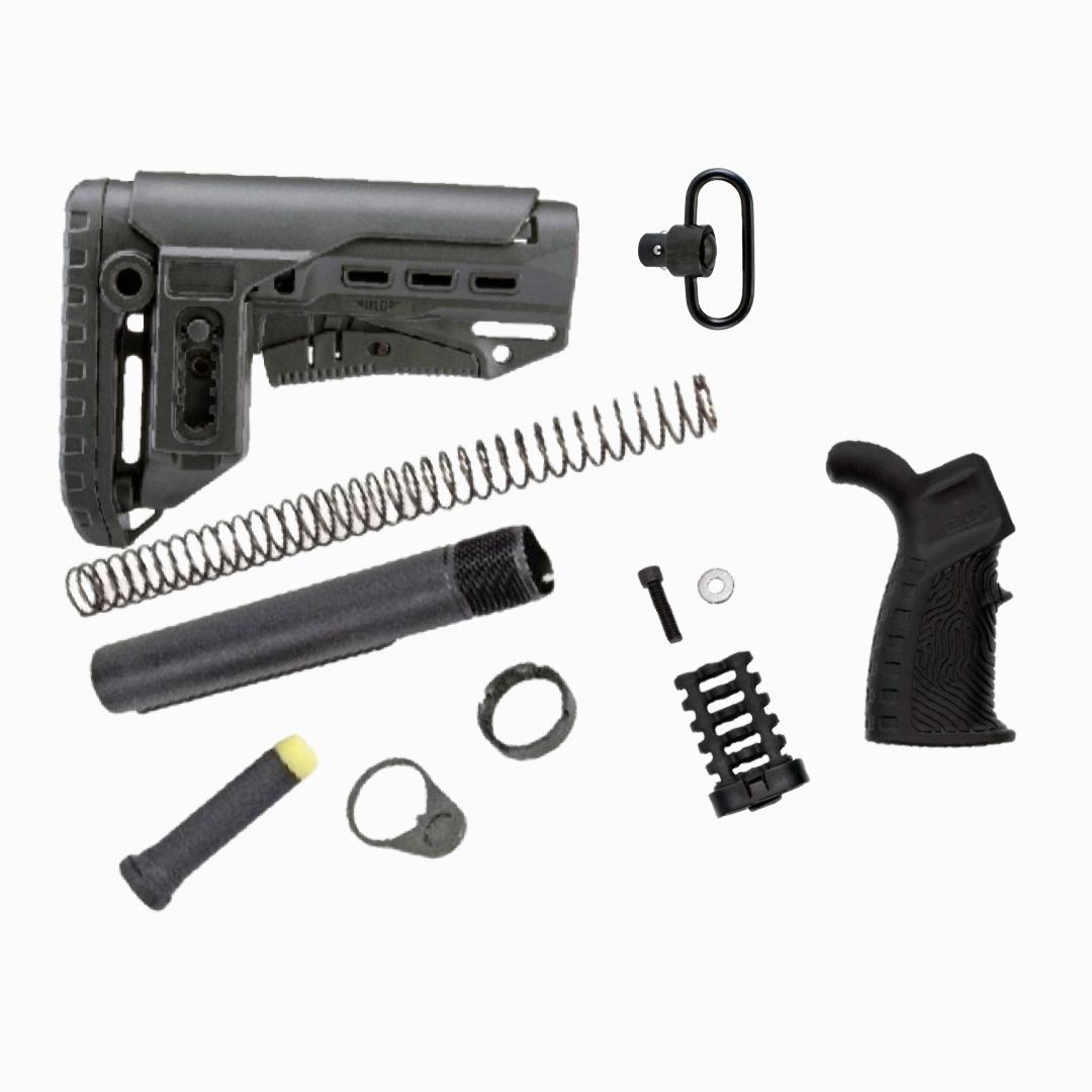 Обвіс Приклад DLG TBS COMPACT підщічником, рукоятка, антабка та Комплект Буфера на Colt C7, M16, M4/AR15 Чорний
