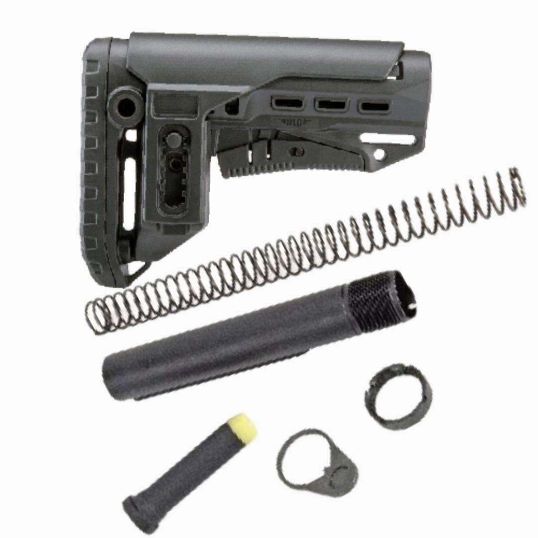Приклад DLG TBS COMPACT Mil-Spec, з регульованим підщічником та Комплект Буфера на Colt C7, M16, M4/AR15 Чорний
