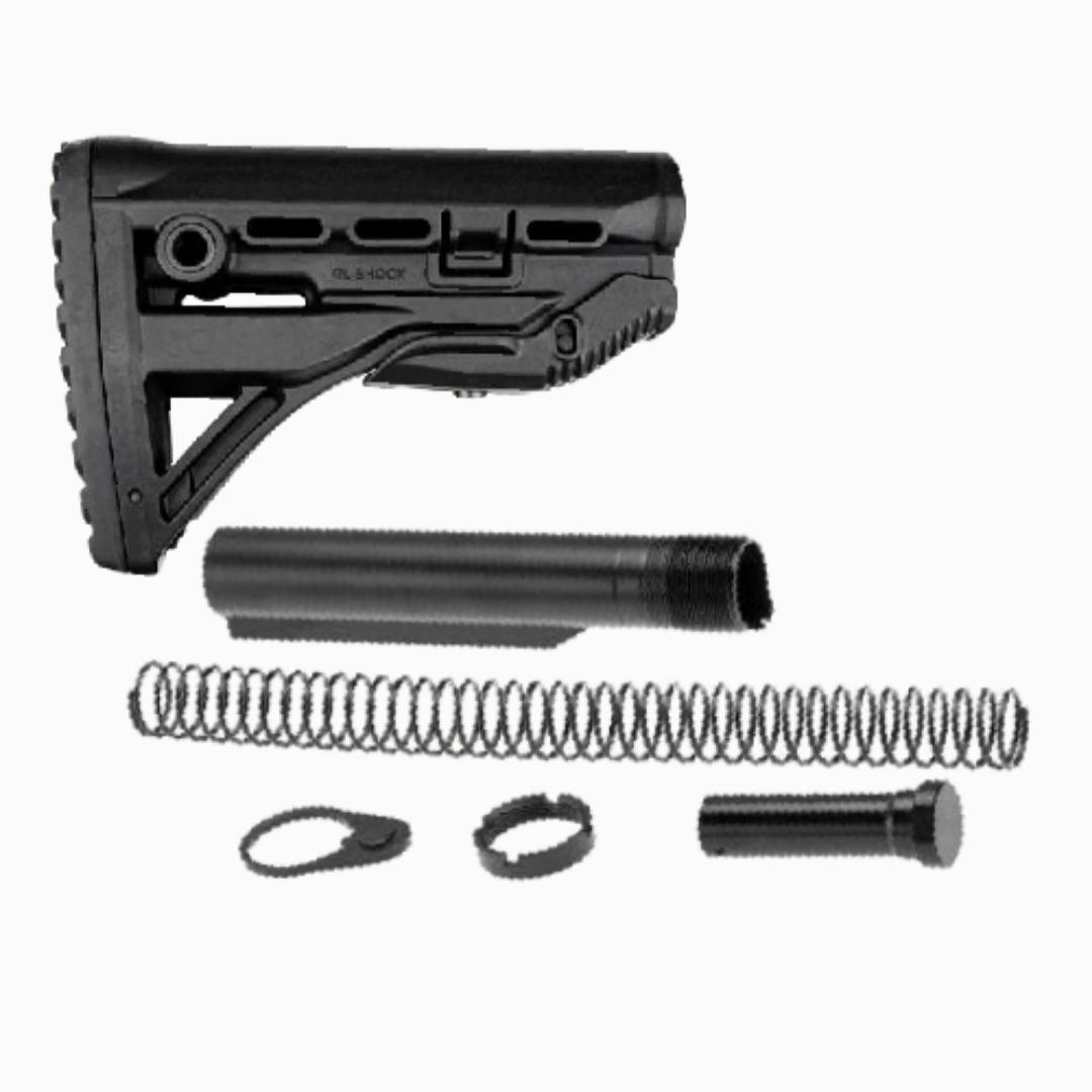 Приклад для M16/M4/AR15 FAB Defense GL-SHOCK + Комплект буфера Чорний